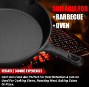 AIYI Cast-Iron Skillet Set (3-Piece) | Professional Cooking Bundle