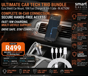 Ultimate Ezra 3-in-1 Car Accessory Bundle | Phone Holder, Fast Charger & 3-in-1 Cable